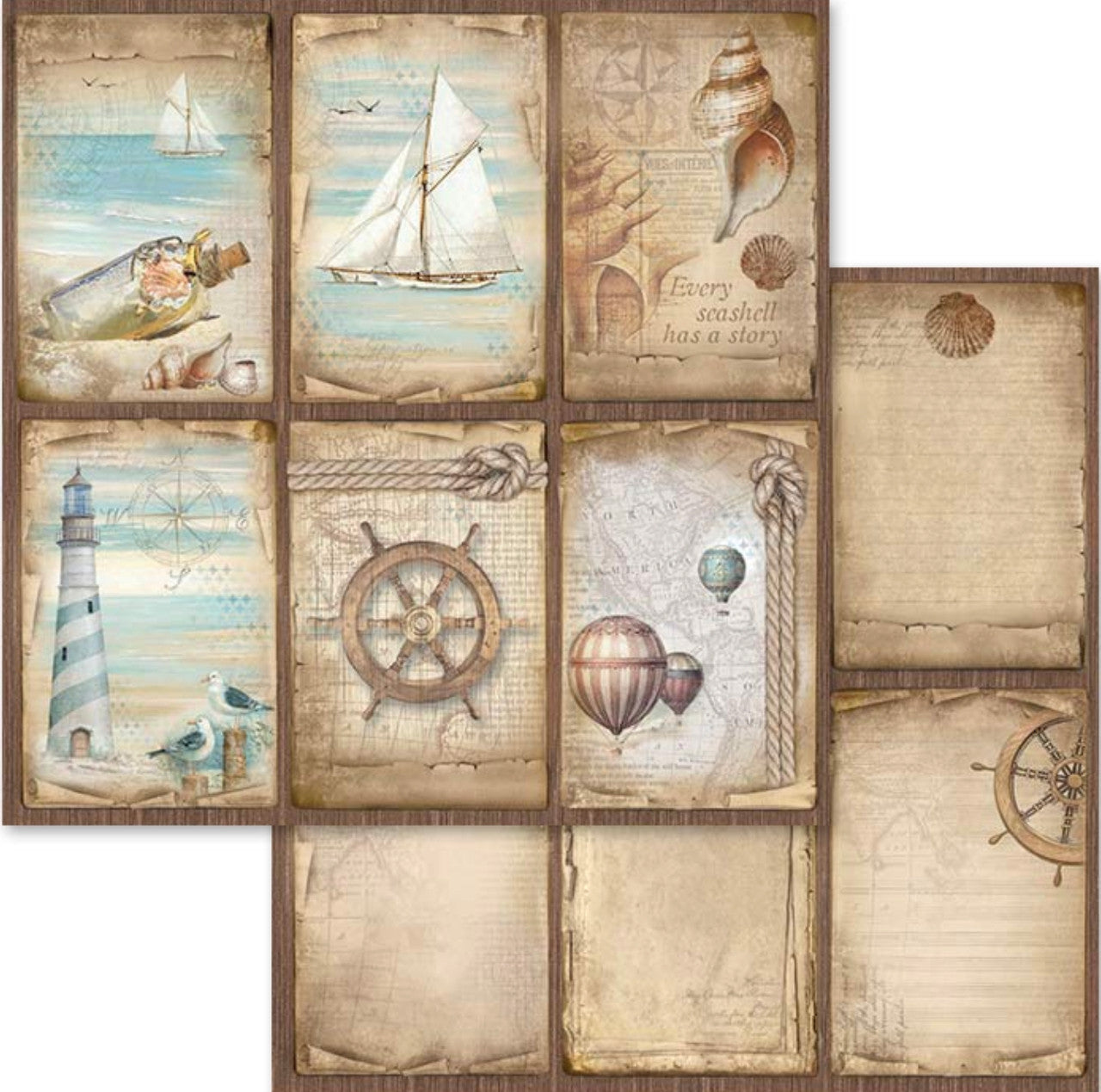 Paquete de papel Stamperia Sea Land 12" x 12"
