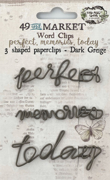 49 & Market Word Clips Dark Greige: Perfect, Memories, Today