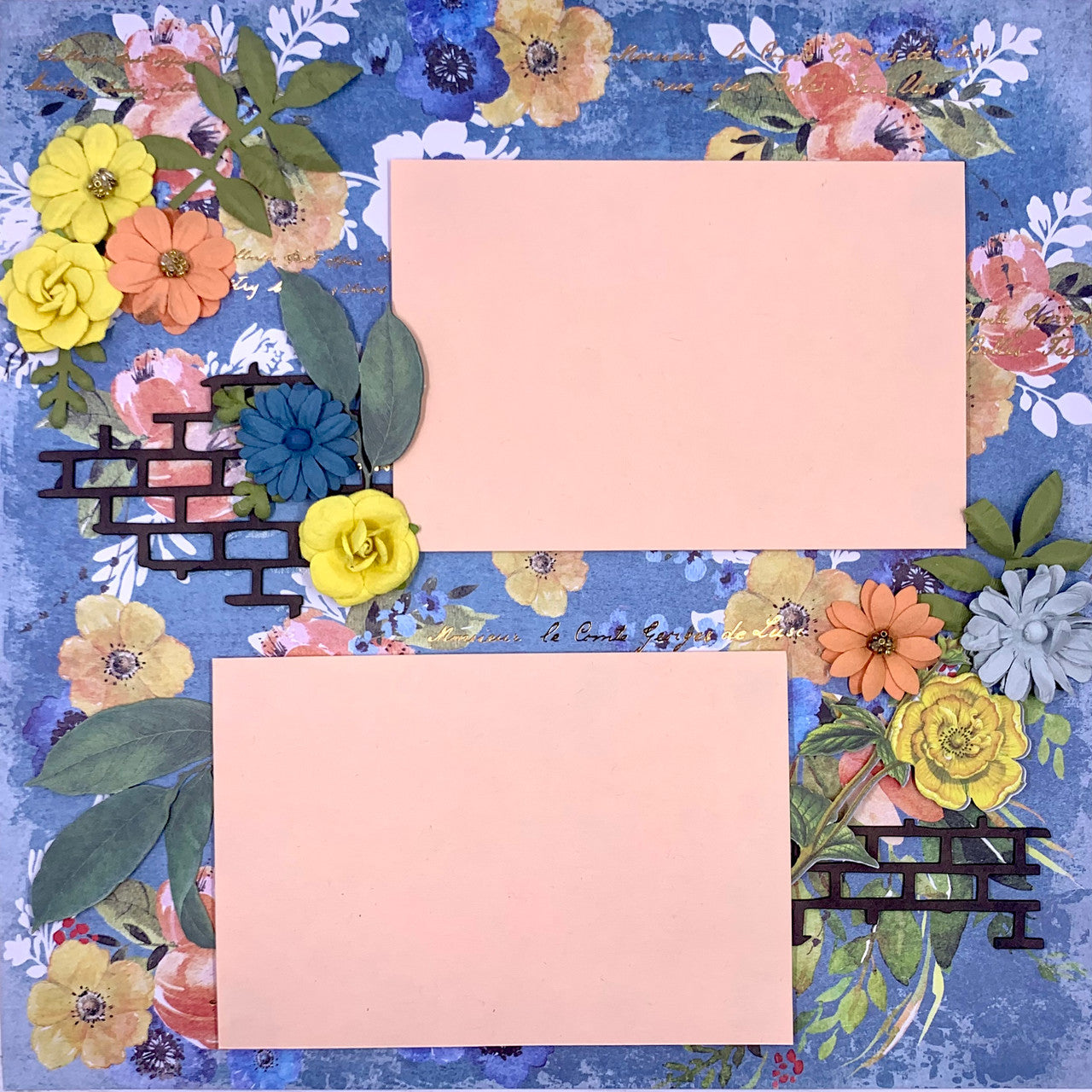 Mooie bloemen lay-out van 2 pagina's