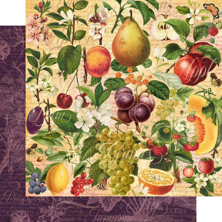 Graphic 45 Fruit and Flora 8 x 8 Paper Pad