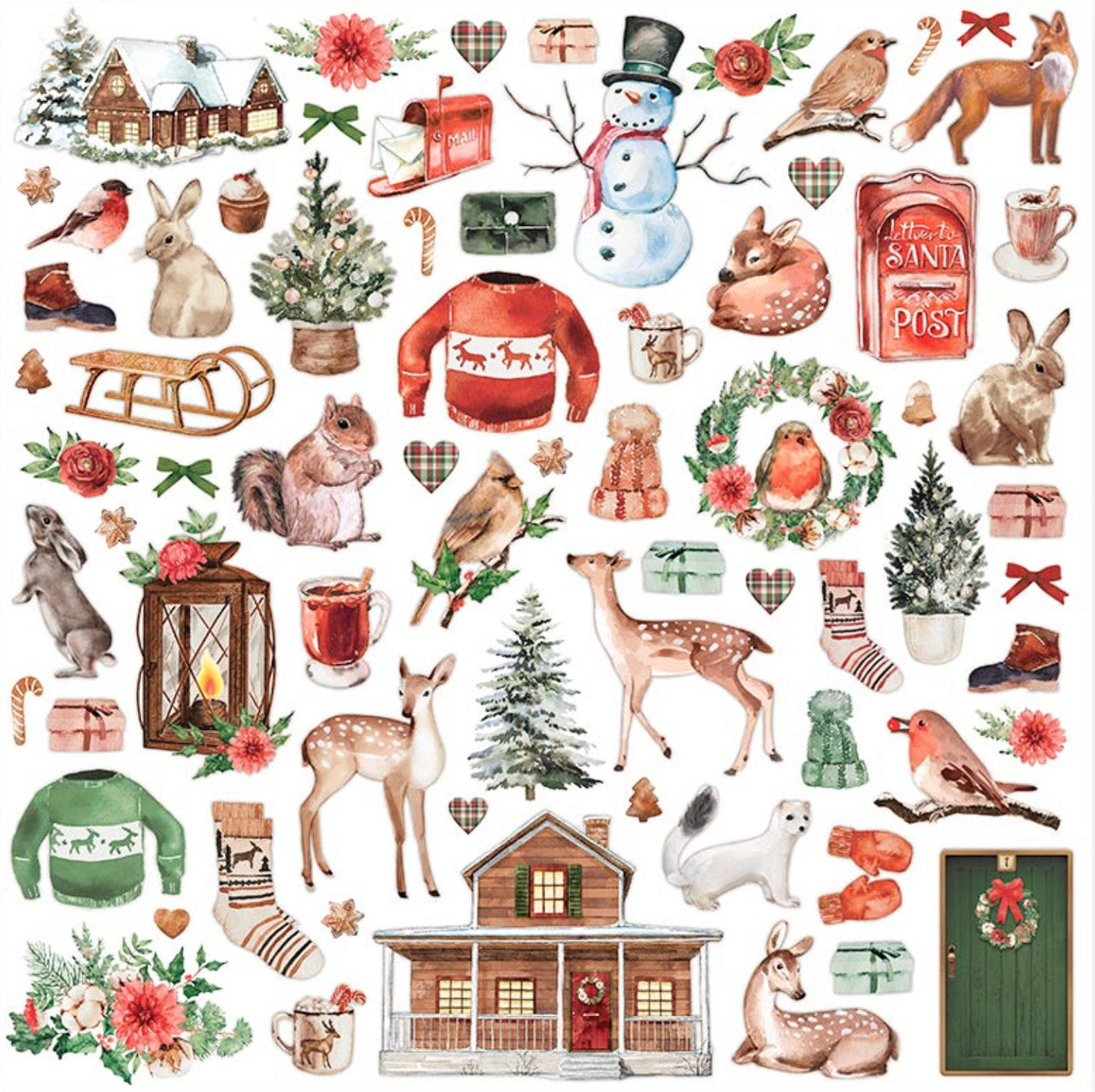 Stamperia Romantische Collectie - Huis voor de Feestdagen 30 x 30 cm Papiercollectie