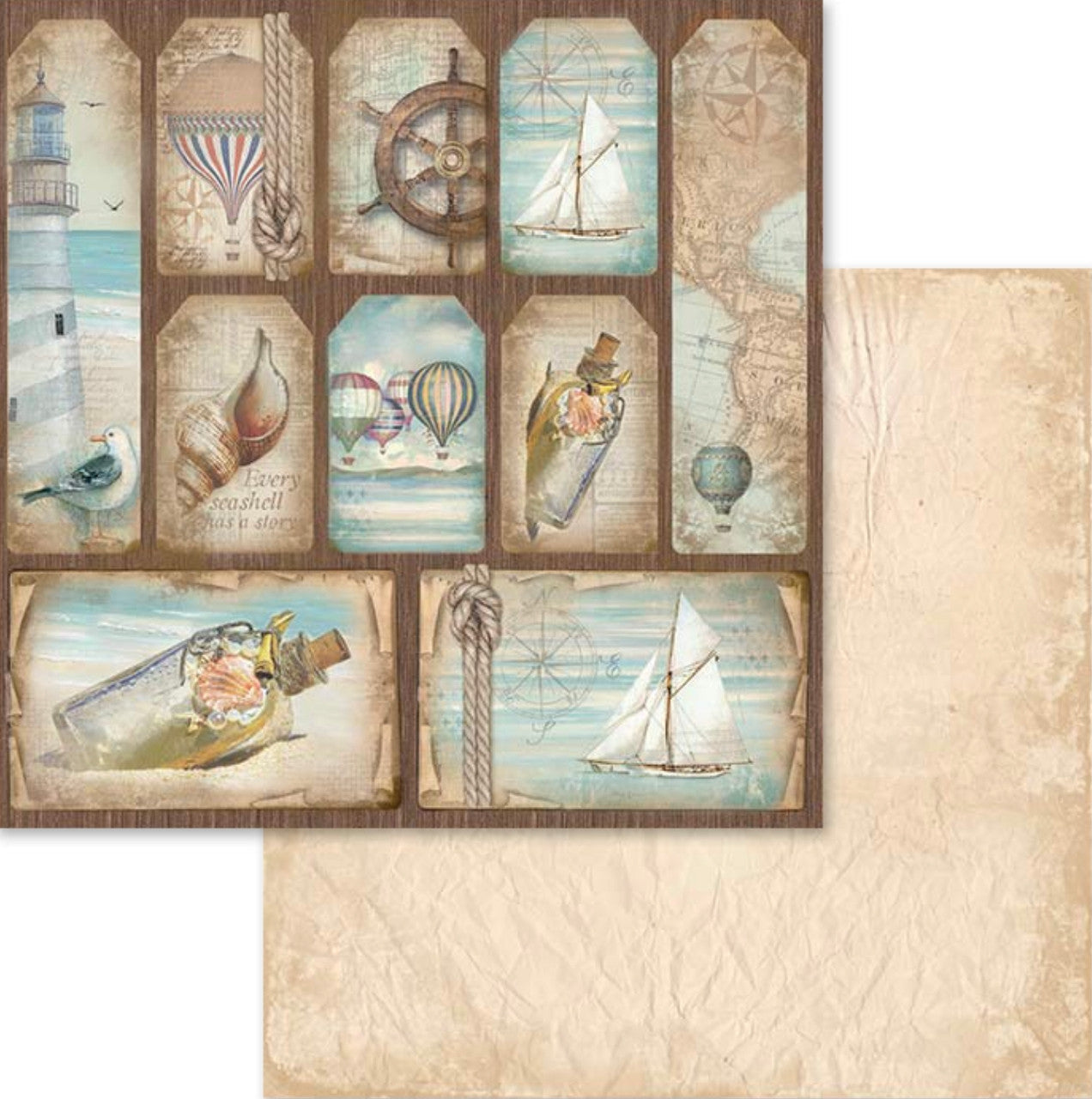 Paquete de papel Stamperia Sea Land 12" x 12"