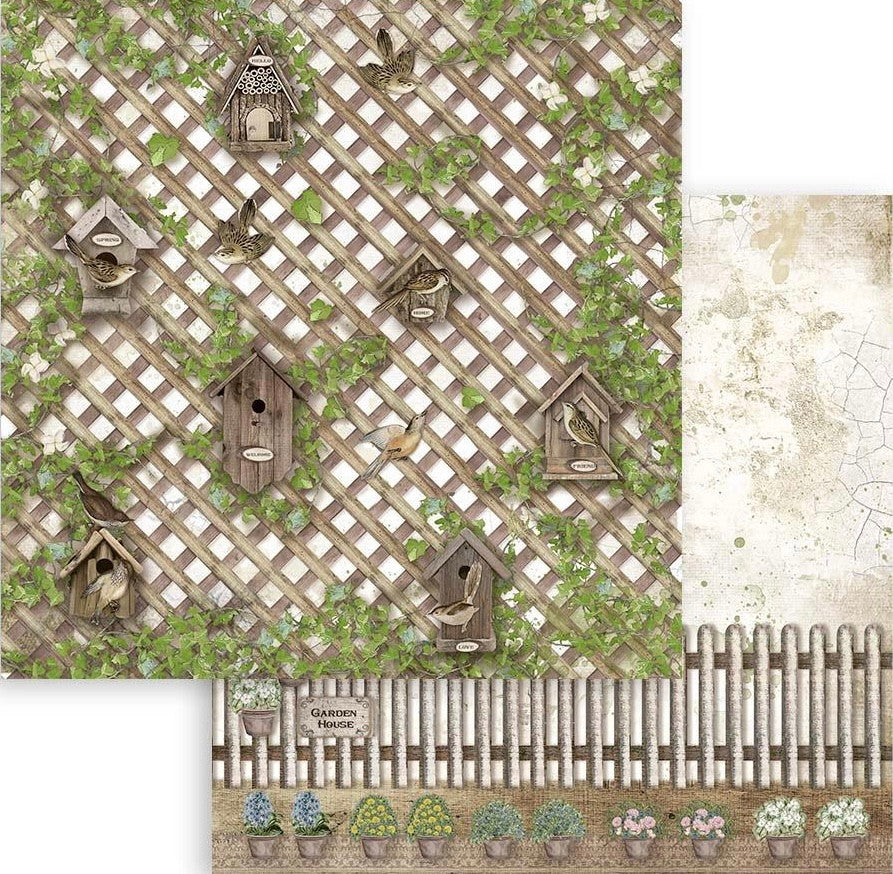 Colección de papel Stamperia de doble cara de 12" x 12" - Romantic Garden House