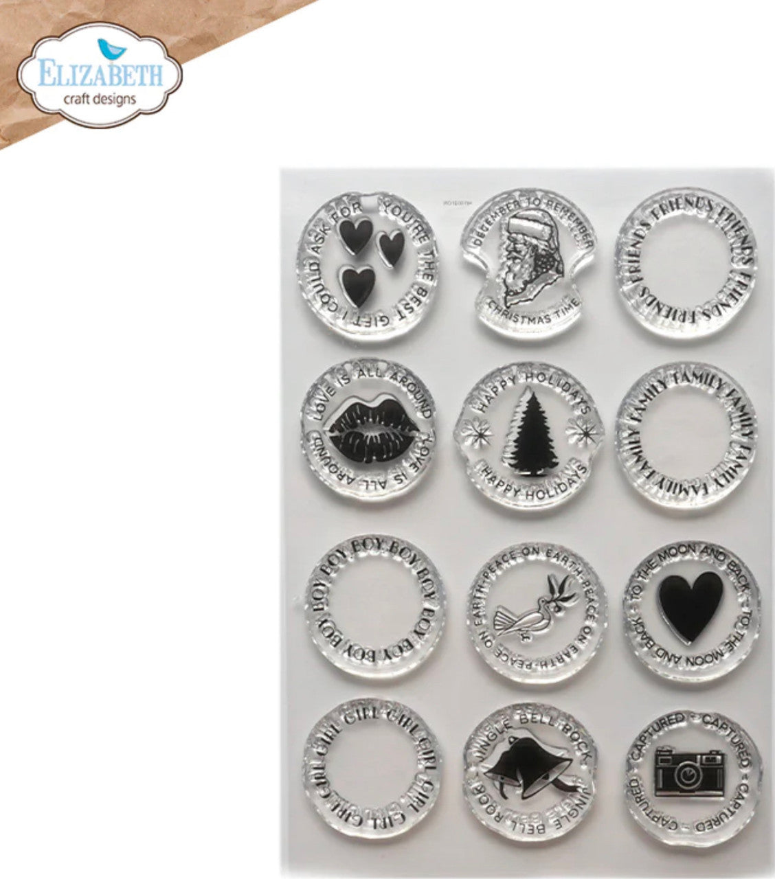 Elizabeth Craft Designs Cirkels met Sentiments-stempel