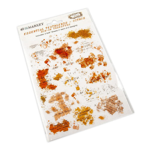 49 & Market Vintage Bits Essential Textblends Rub-On Transfers - Citrus