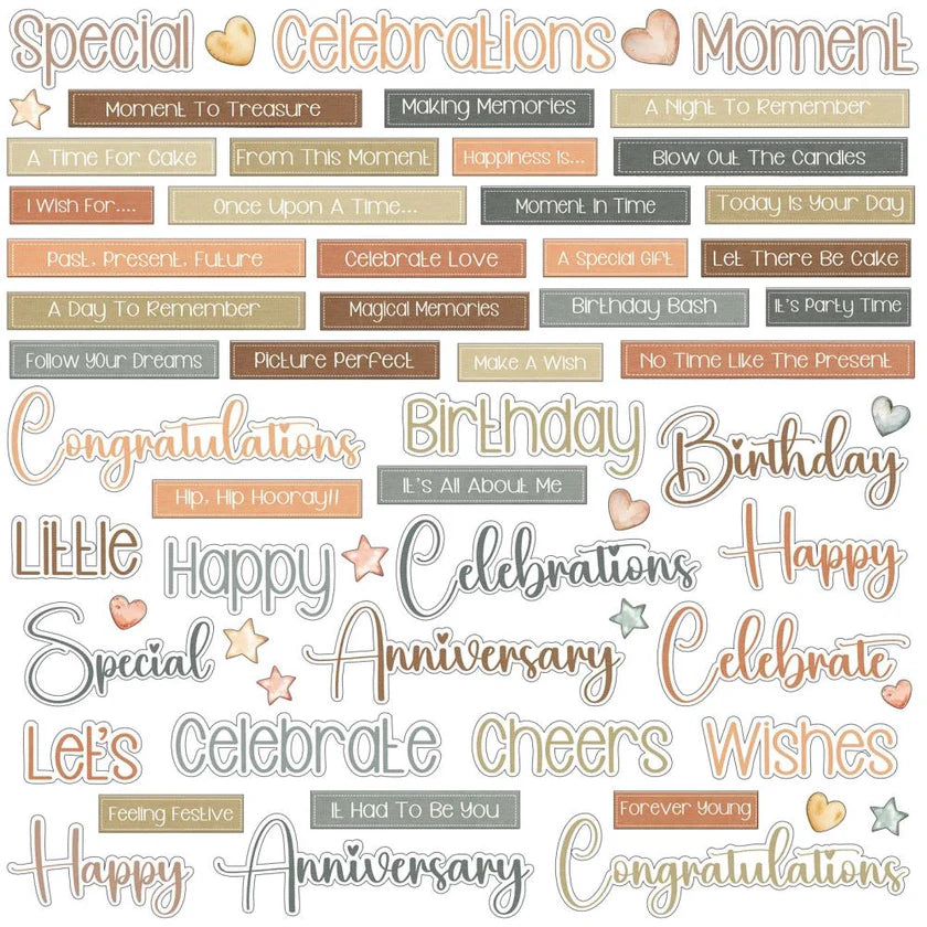 49 & Market Little Celebrations Chipboard Set