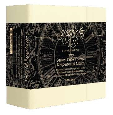Graphic 45 Square Tag & Pocket Wrap-Around Album - Ivory