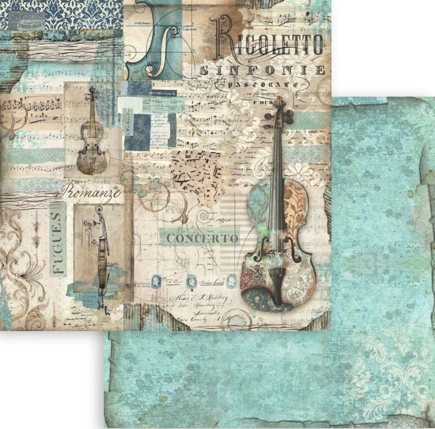Stamperia Music 8” x 8” Paper Pad