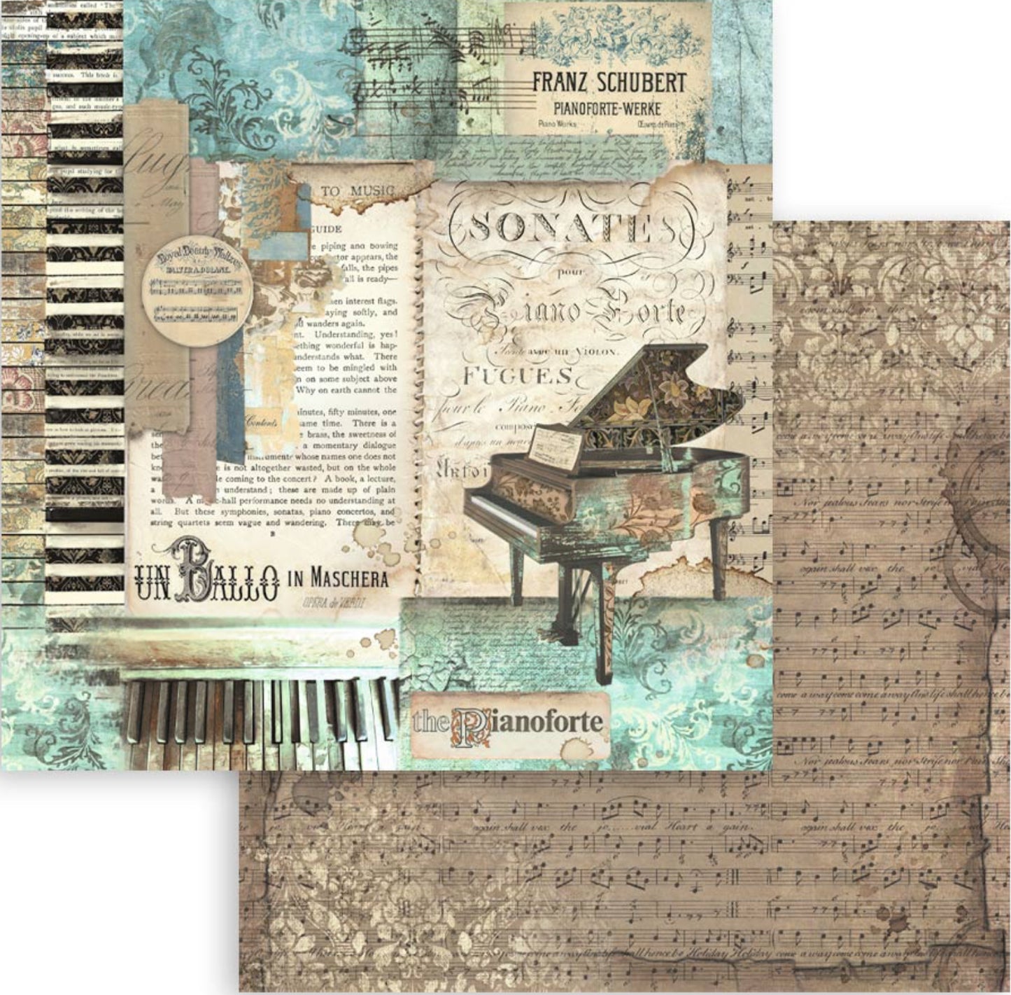 Stamperia Music 8” x 8” Paper Pad