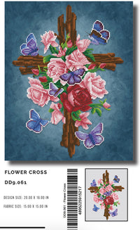 Diamond Dotz Flower Cross