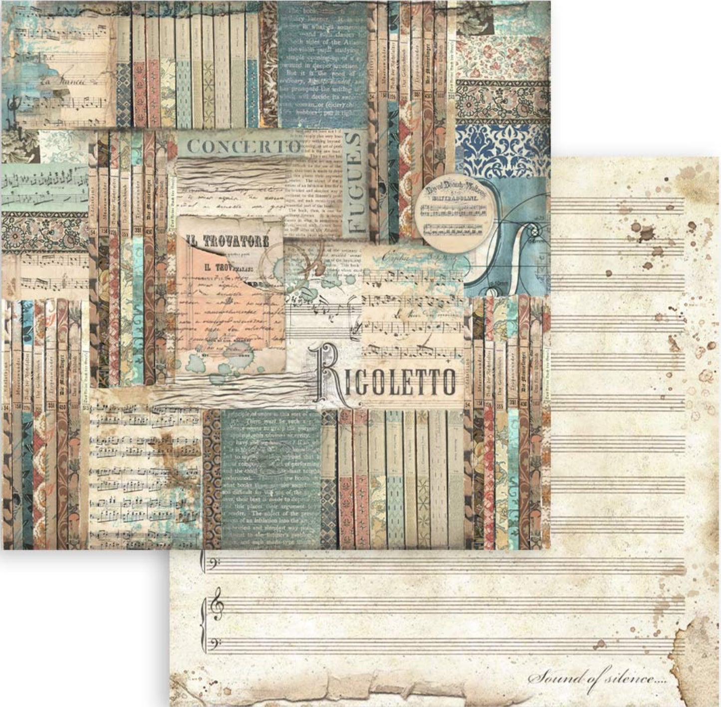 Stamperia Music 8” x 8” Paper Pad