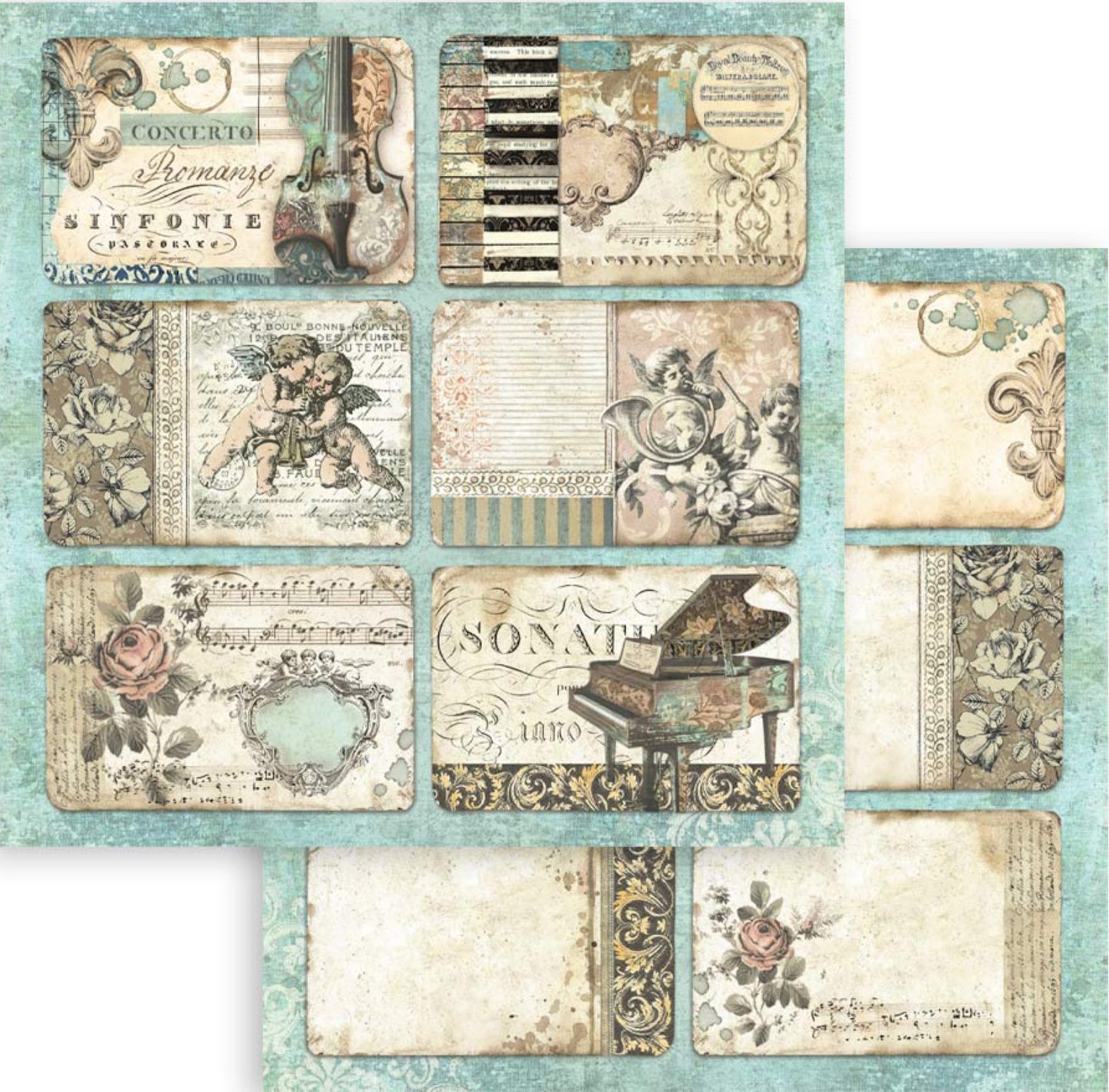 Stamperia Music 8” x 8” Paper Pad