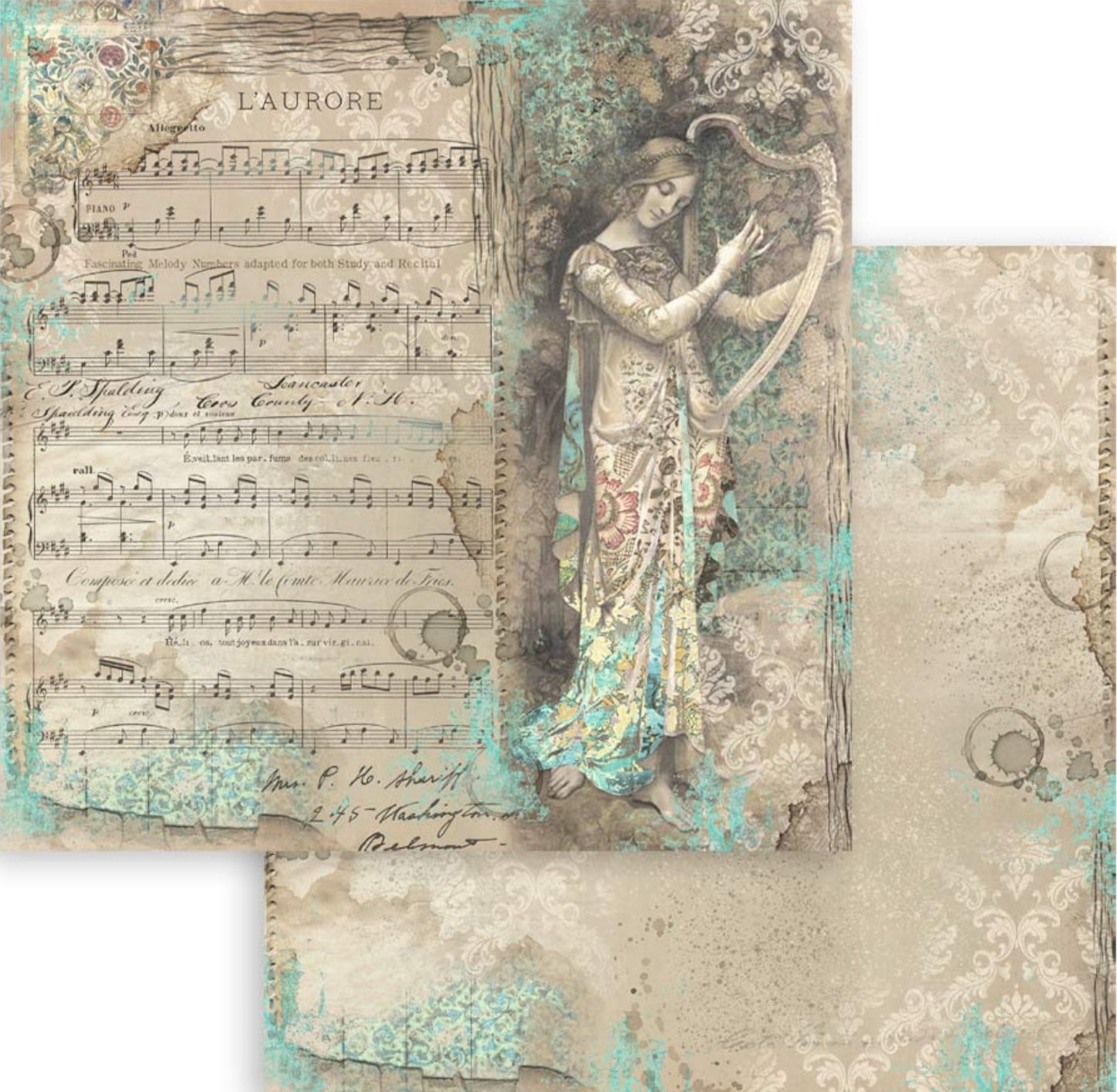 Stamperia Music 8” x 8” Paper Pad