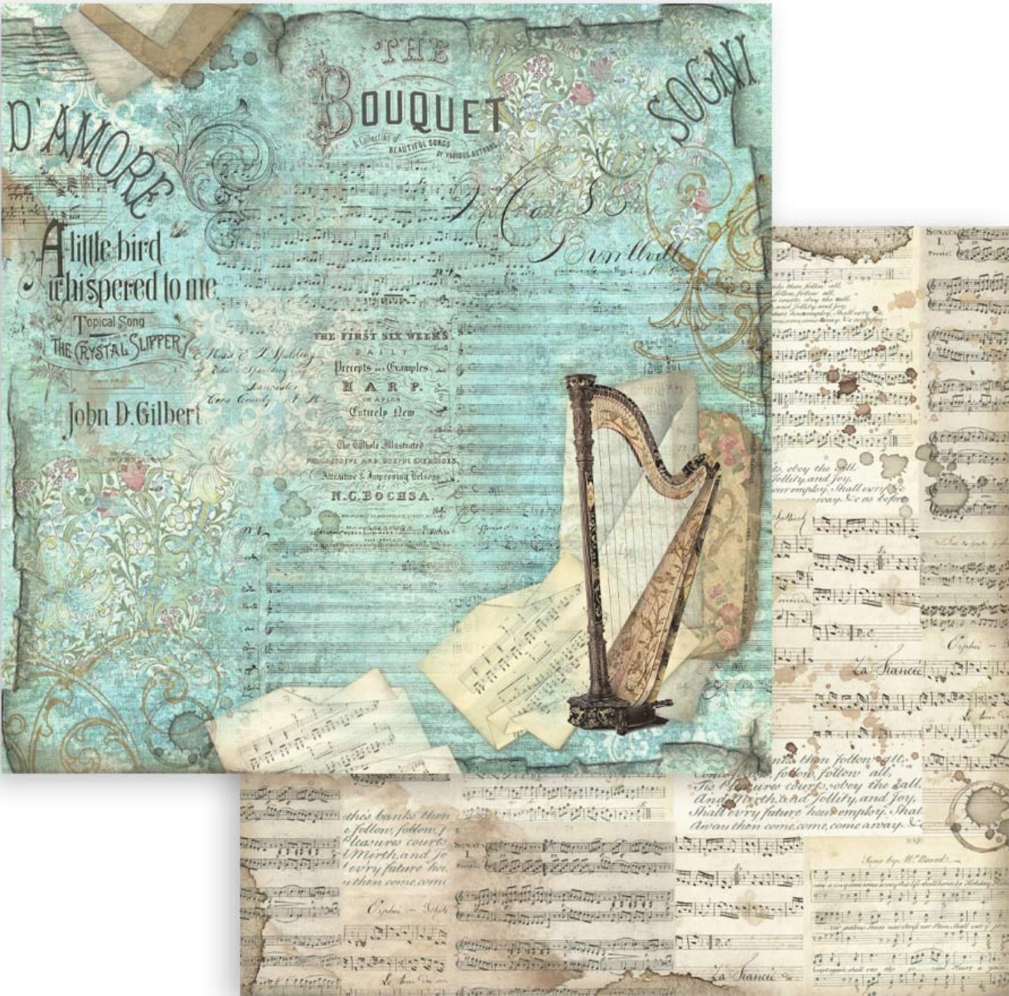Stamperia Music 8” x 8” Paper Pad