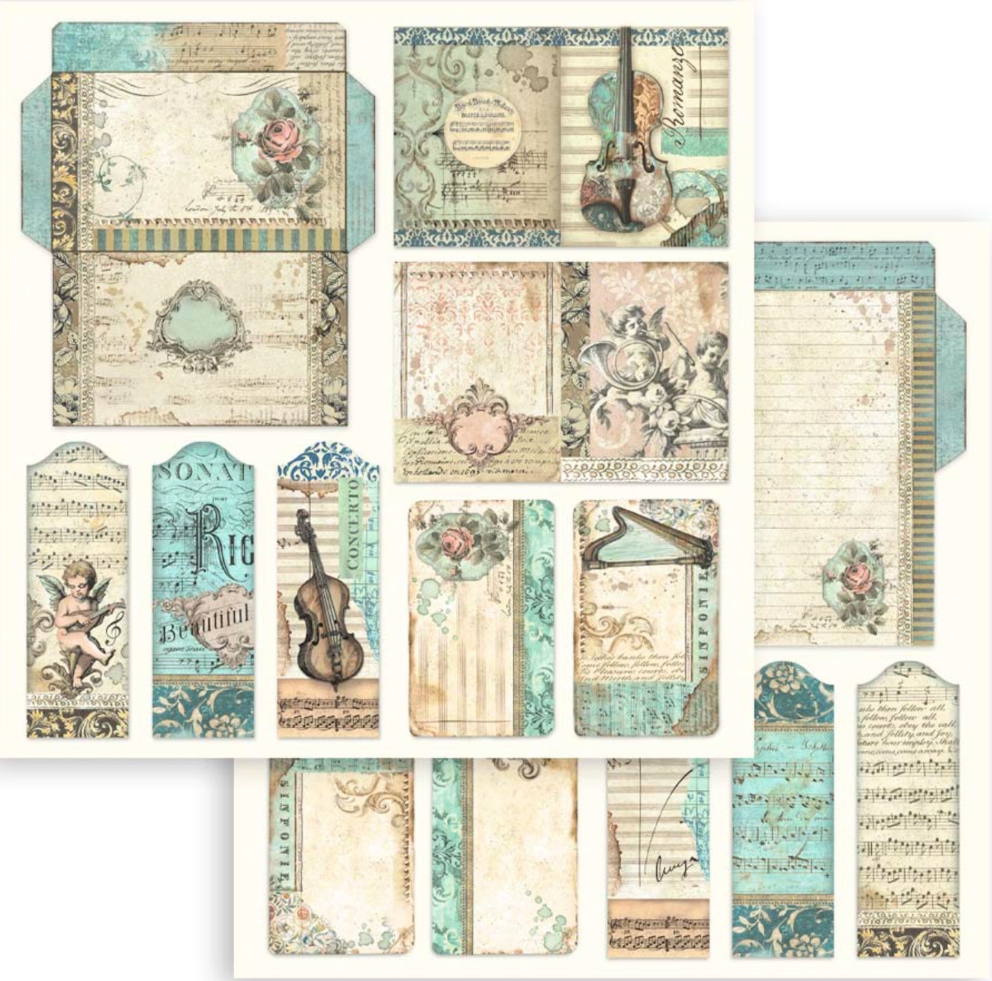 Stamperia Music 8” x 8” Paper Pad