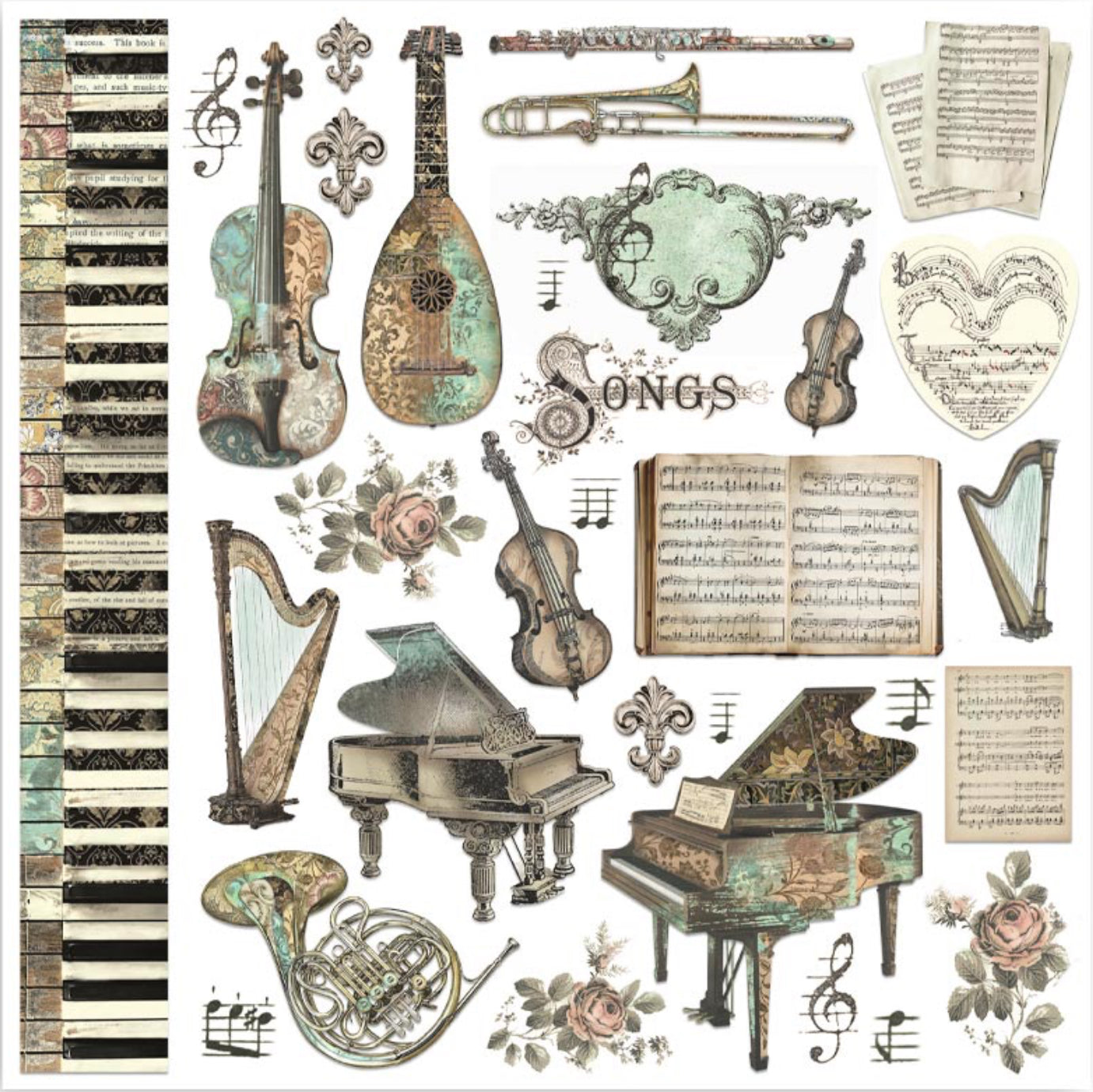 Stamperia Music 8” x 8” Paper Pad