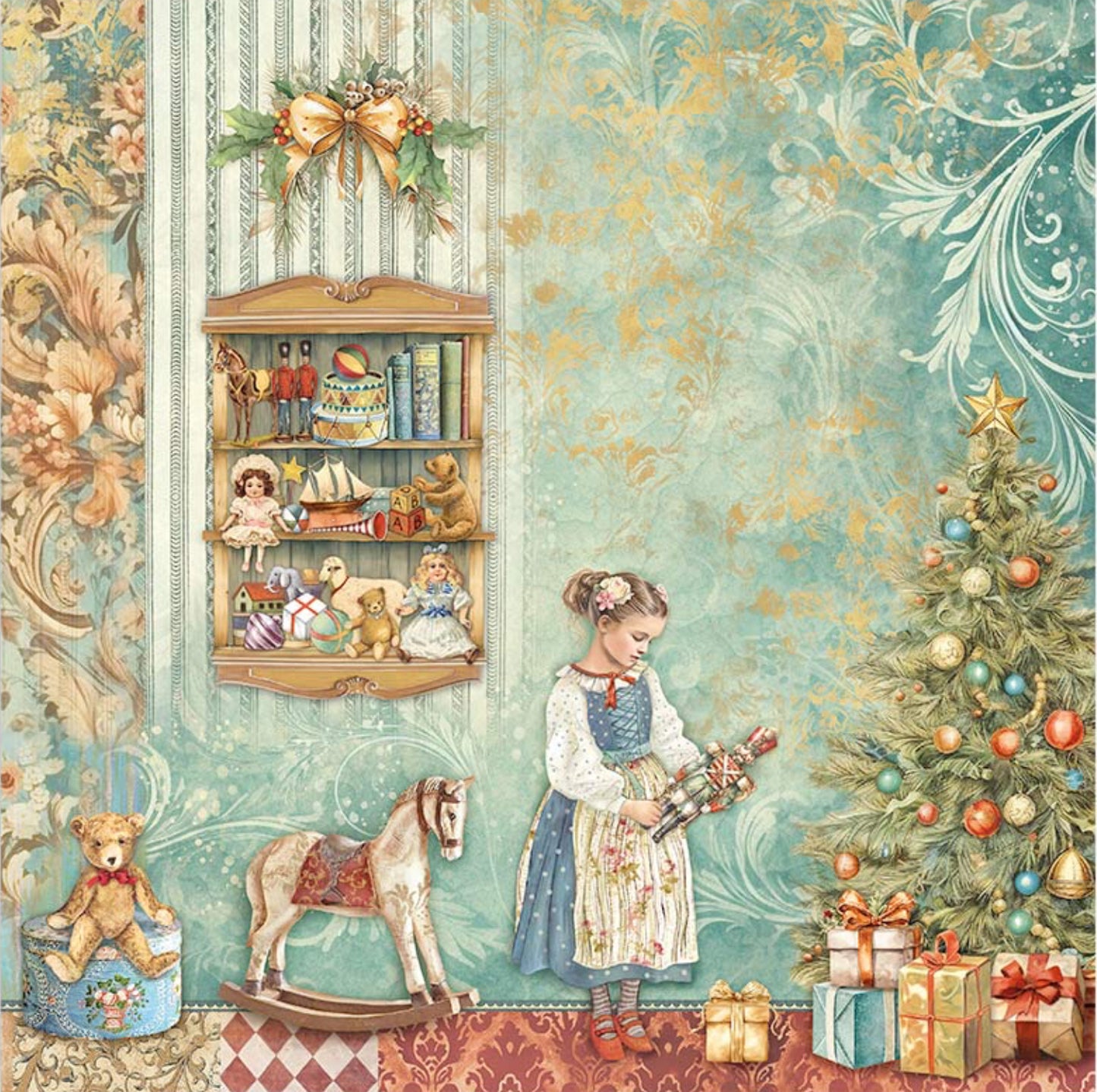 Stamperia Christmas Rose 12" x 12" Collectie Maxi Pad (22 enkelzijdig)