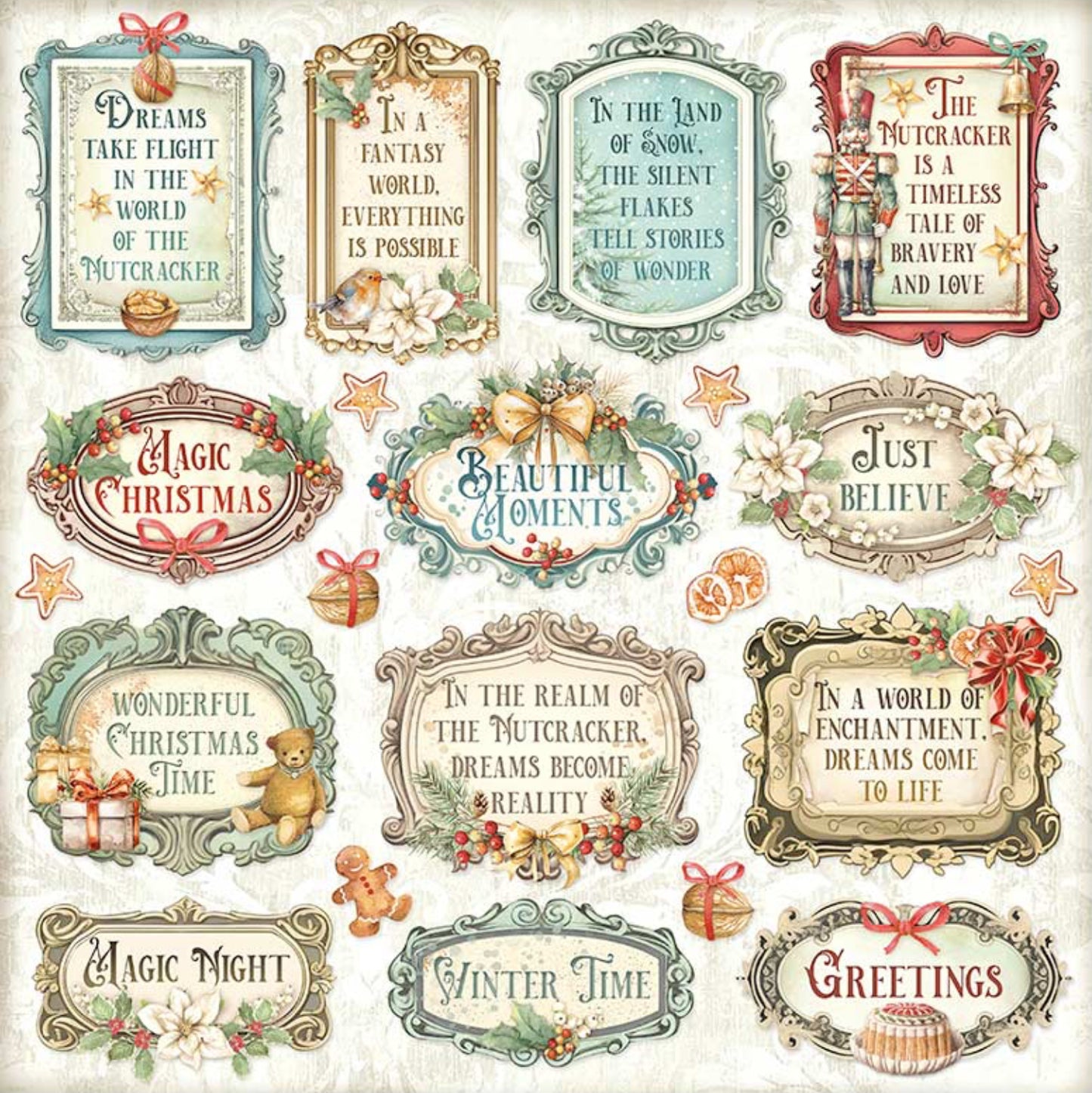 Stamperia Christmas Rose 12" x 12" Collectie Maxi Pad (22 enkelzijdig)