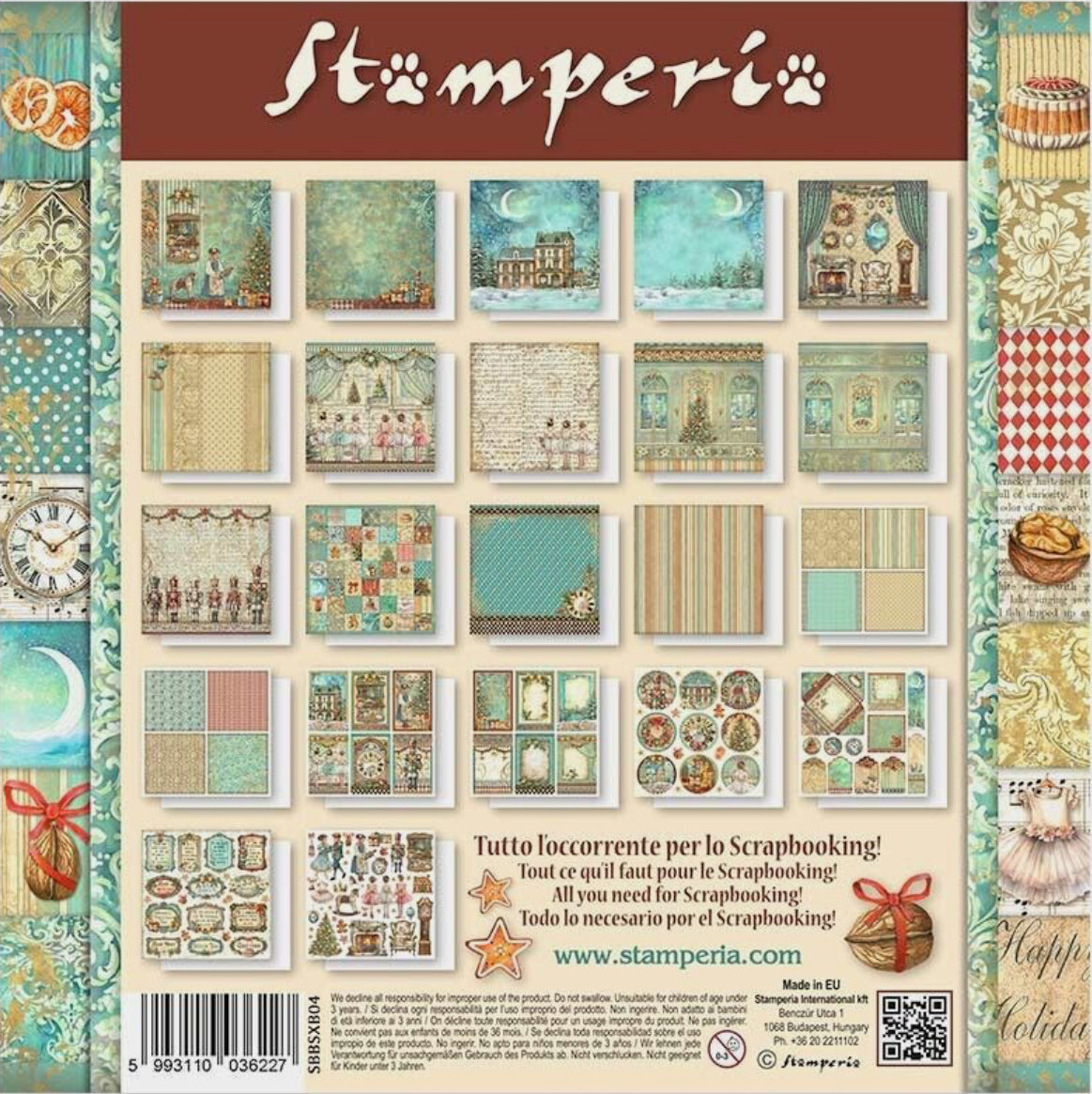 Stamperia Christmas Rose 12" x 12" Collectie Maxi Pad (22 enkelzijdig)