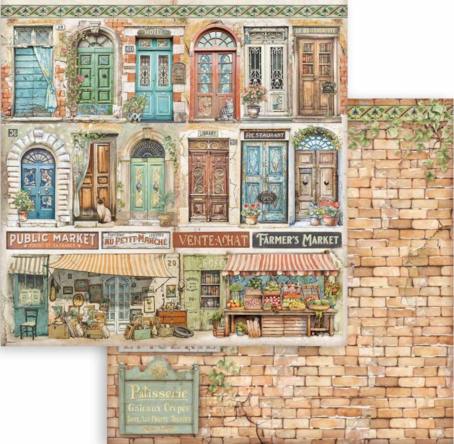 Stamperia Art of Travelling 8” x 8” Paper Pad