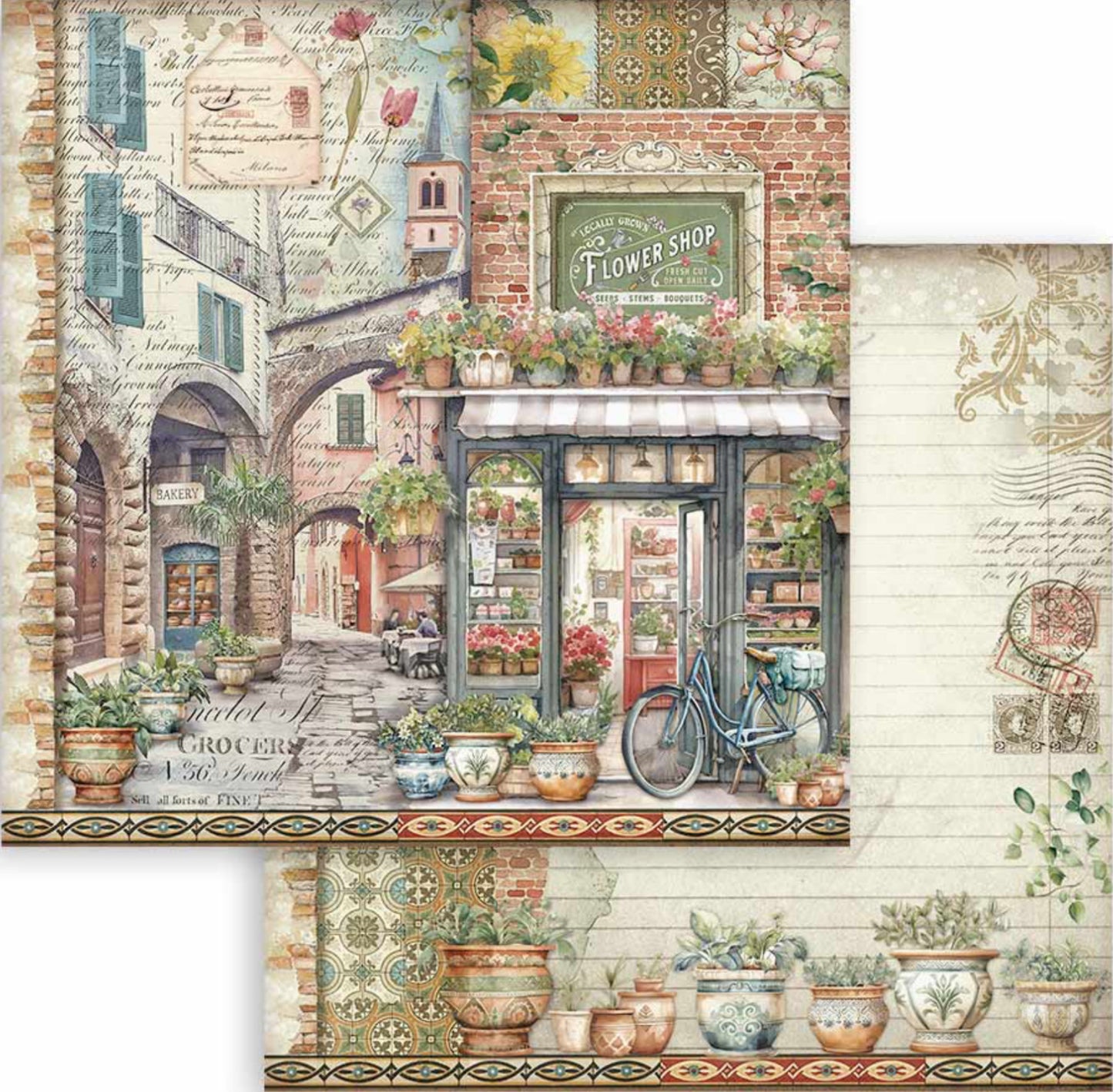 Stamperia Art of Travelling 8” x 8” Paper Pad