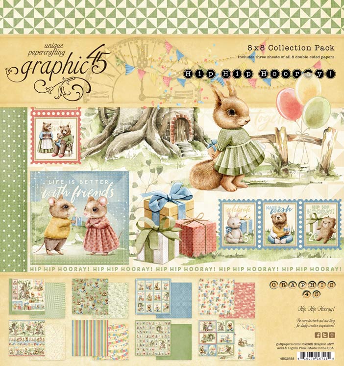 Graphic 45 Hip Hip Hooray - Z-Fold Card Set 2025 Kit 4