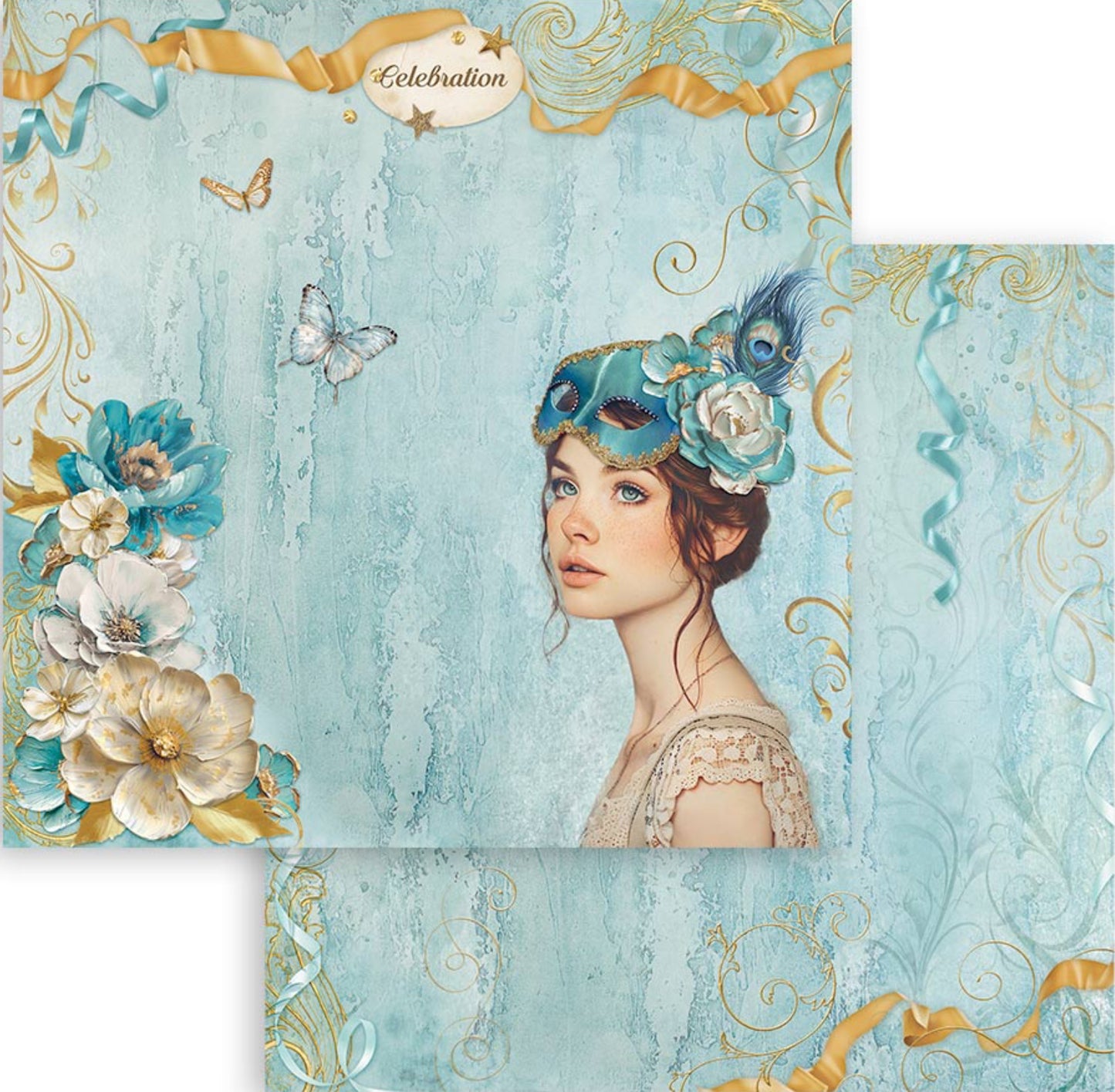 Stamperia Romantic Collection - Masquerade 8” x 8” Paper Pad