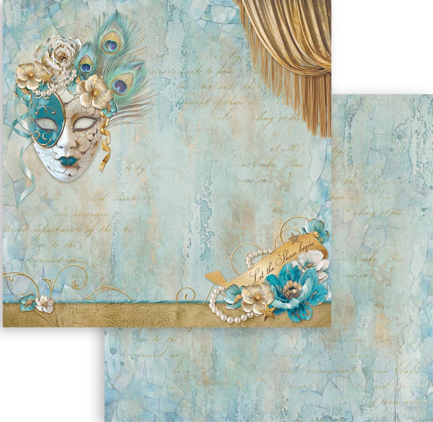 Stamperia Romantic Collection - Masquerade 8” x 8” Paper Pad
