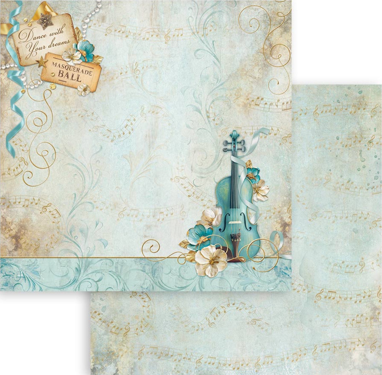 Stamperia Romantic Collection - Masquerade 8” x 8” Paper Pad