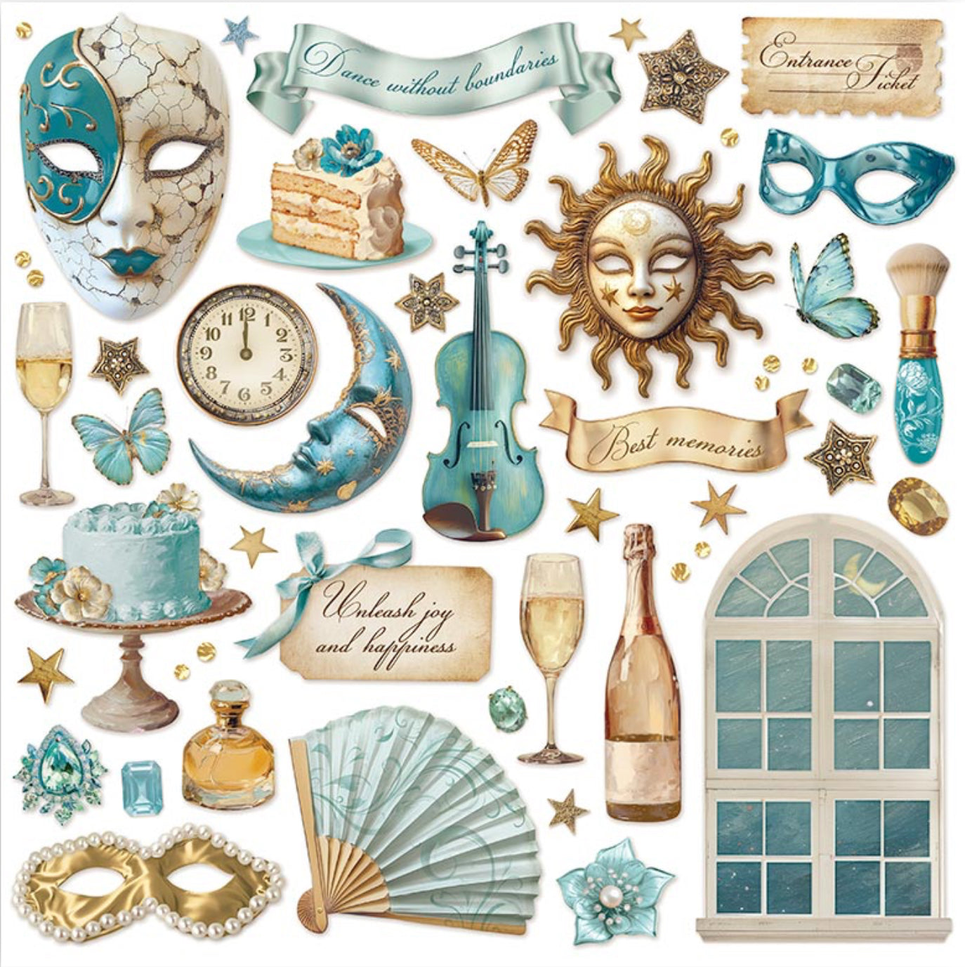 Stamperia Romantic Collection - Masquerade 8” x 8” Paper Pad