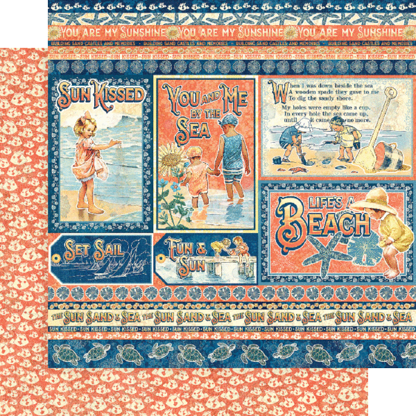 Graphic 45 Sunkissed 12x12 Collectors Edition Pack with Stickers