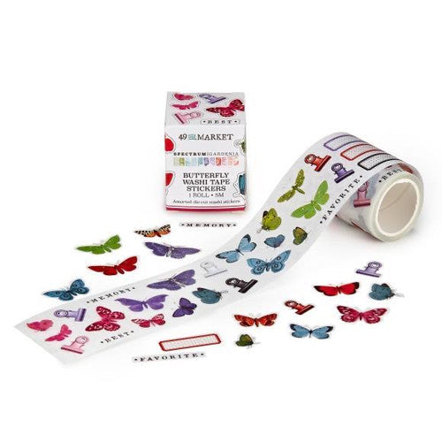 49 and Market Spectrum Gardenia Butterfly Washi Sticker Roll