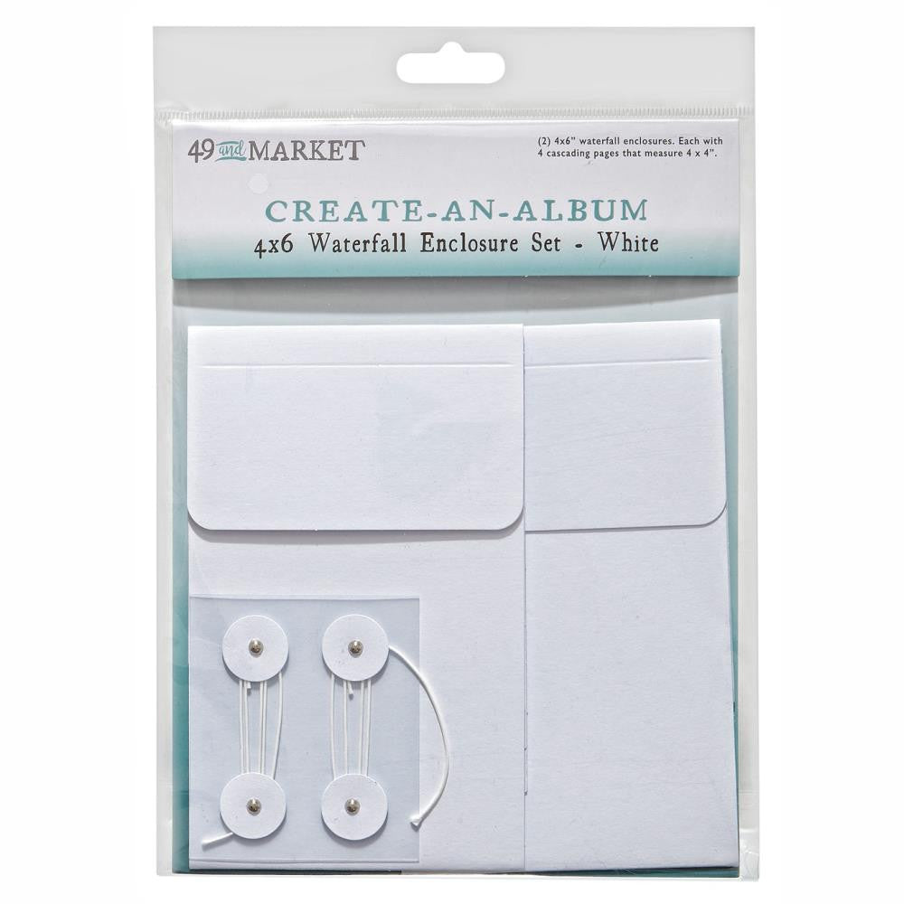 49 and Market Create An Album White 4 x 6 Waterfall Enclosure Set