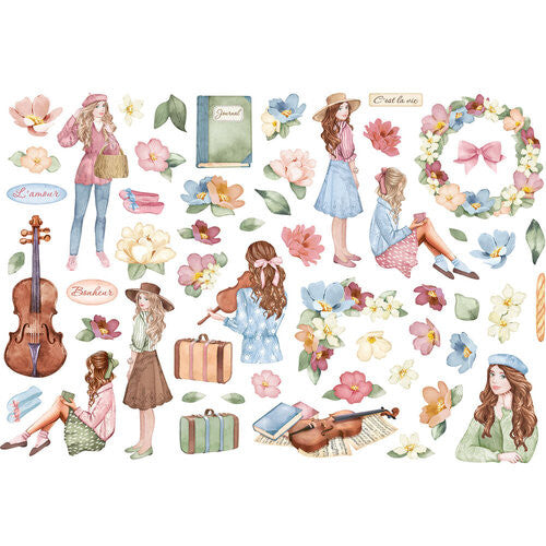 Stamperia Oh La La Ephemera Girls and Flowers