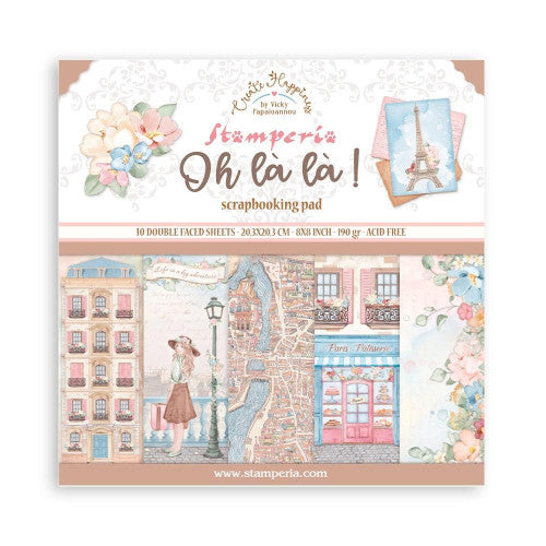 Stamperia Oh La La Colección de papel de 8" x 8"