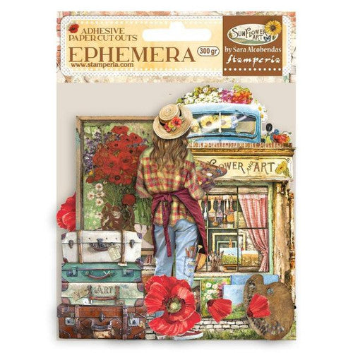 Stamperia Sunflower Art Ephemera Art Elements and Poppies