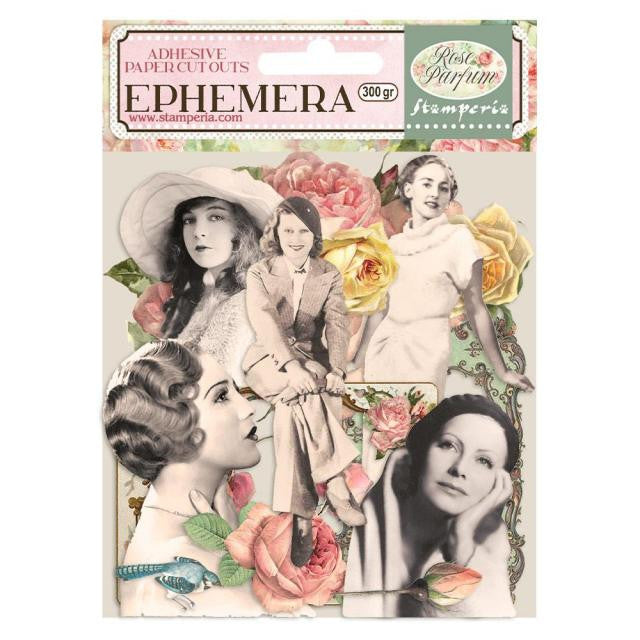 Stamperia zelfklevende Ephemera - Rose Parfum Frames en dames