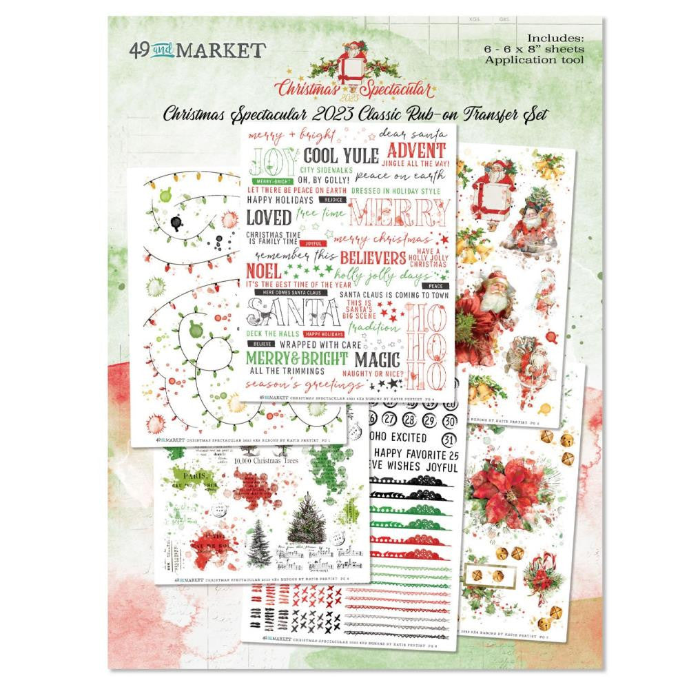49 and Market Christmas Spectacular 6 x 8 Classic Rub On Transfer Set