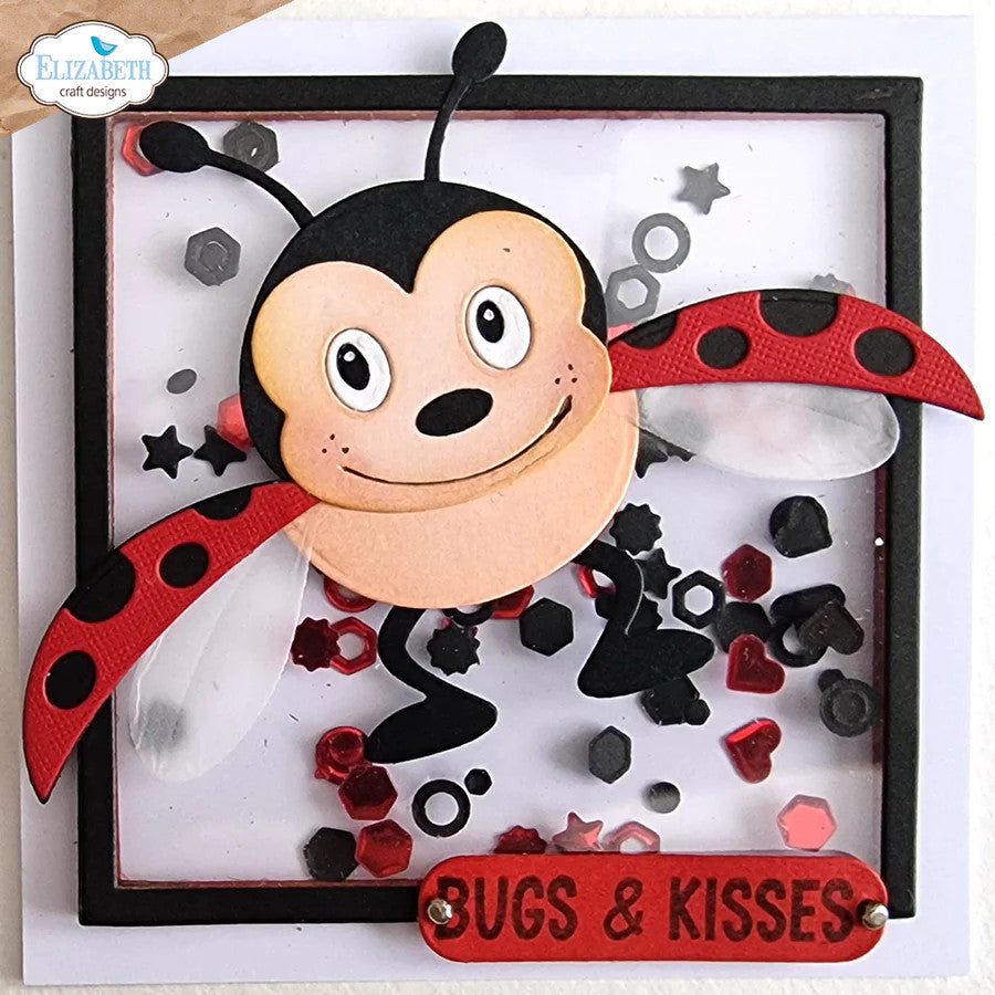 Elizabeth Craft Designs Juego de troqueles de metal con diseño de mariquita