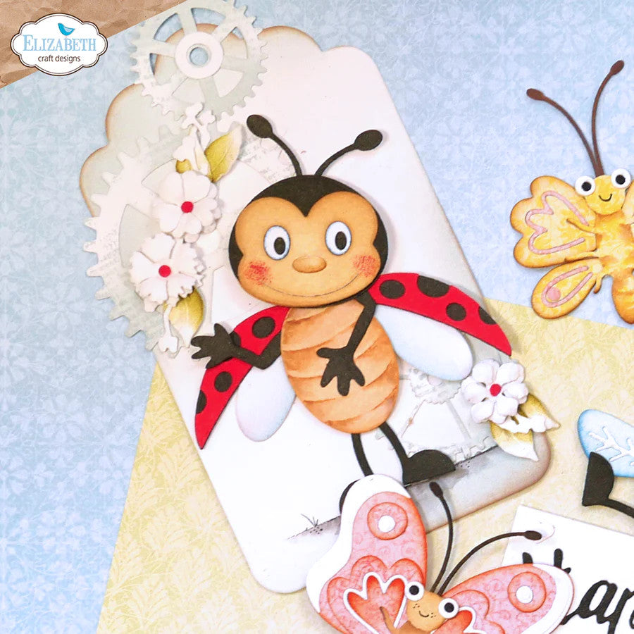 Elizabeth Craft Designs Juego de troqueles de metal con diseño de mariquita