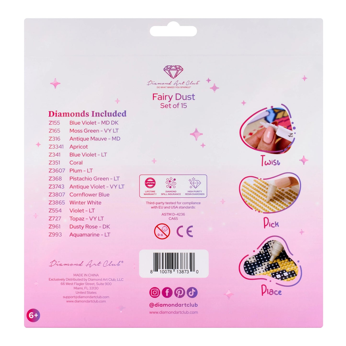Diamond Art Club Bling Diamonds - Fairy Dust® Muted Rainbow Round (Set of 15)