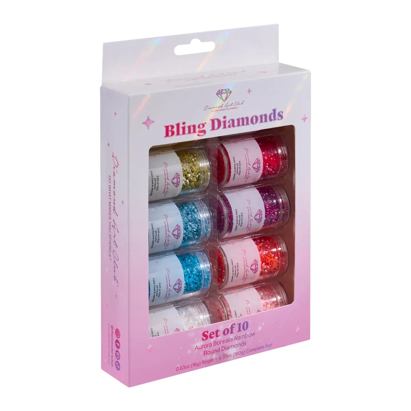 Diamond Art Club Bling Diamonds - Aurora Borealis Rainbow Round (Set of 10)