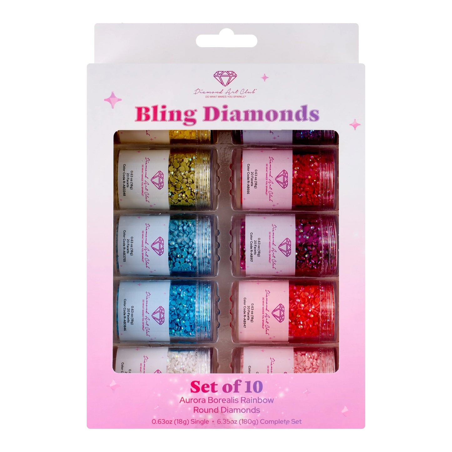 Diamond Art Club Bling Diamonds - Aurora Borealis Rainbow Round (Set of 10)
