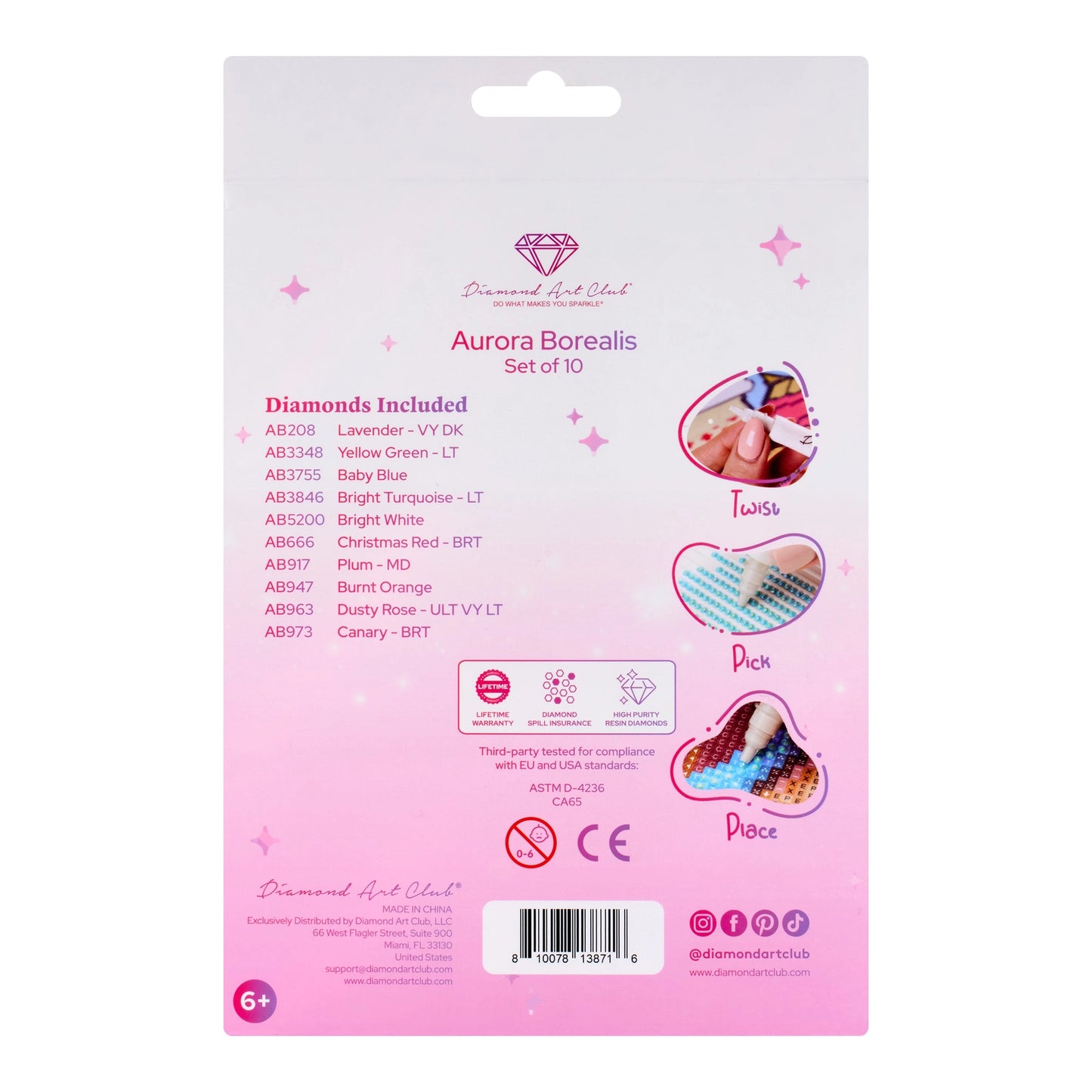 Diamond Art Club Bling Diamonds - Aurora Borealis Rainbow Round (Set of 10)
