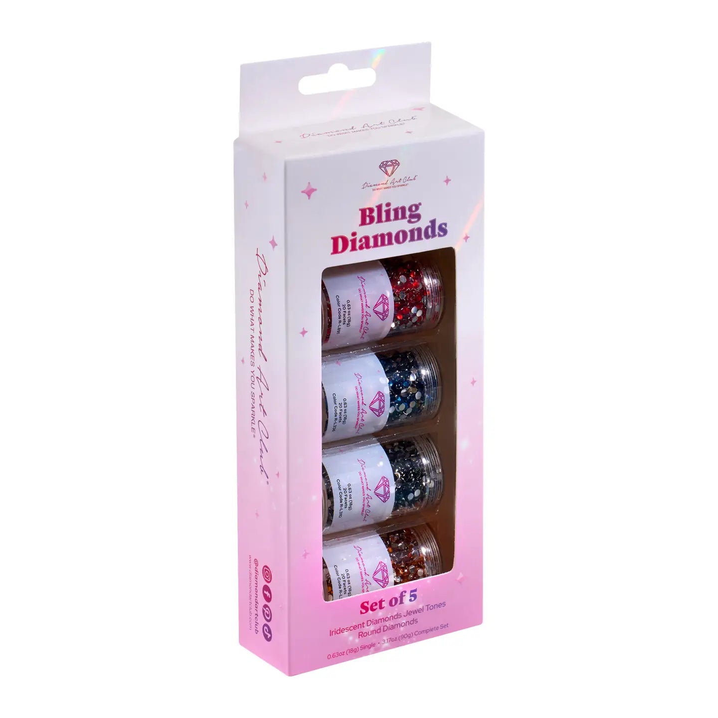 Diamond Art Club Bling Diamonds - Iridescent Jewel Tones Round (Set of 5)