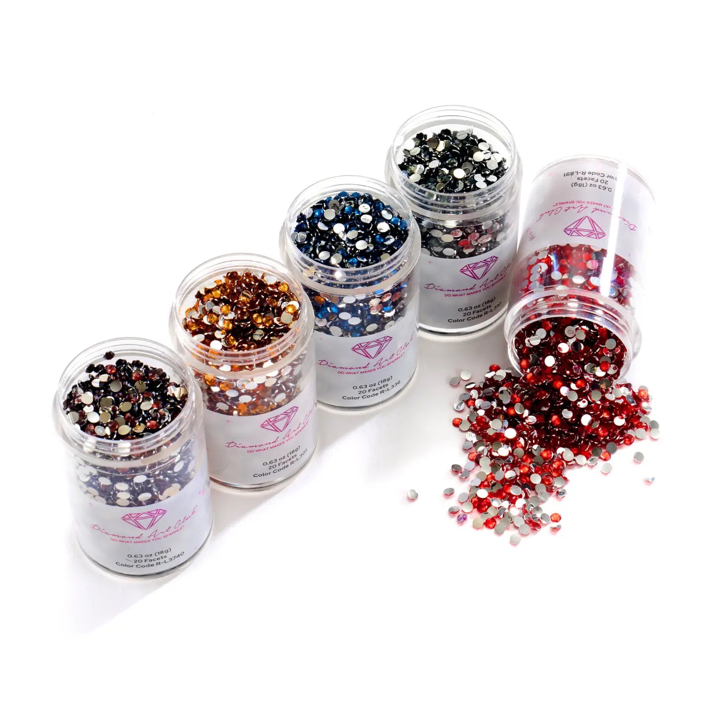 Diamond Art Club Bling Diamonds - Iridescent Jewel Tones Round (Set of 5)
