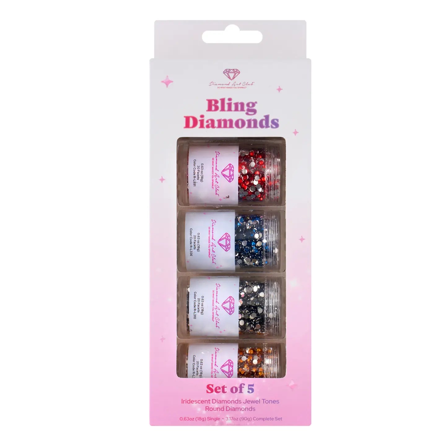 Diamond Art Club Bling Diamonds - Iridescent Jewel Tones Round (Set of 5)
