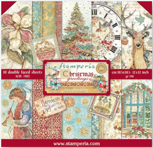 Stamperia Christmas Greetings 12” x 12” Paper Collection – Kreative  Kreations