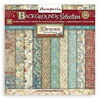 Stamperia Christmas Greetings Backgrounds 8” x 8”  Paper Collection
