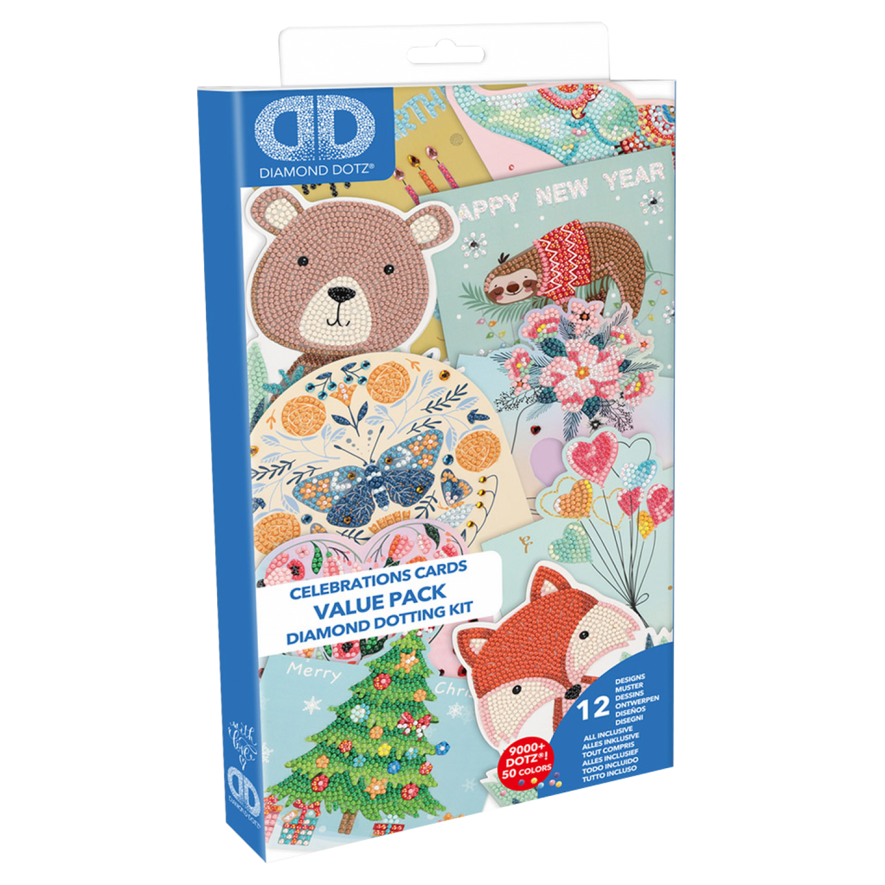 Paquete económico de tarjetas de felicitación Diamond Dotz - 12 tarjetas